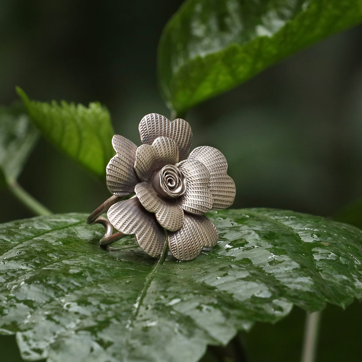 Krishnacrafts adjustable flower ring