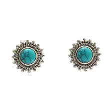 Krishnacrafts stud earring with turquoise stone