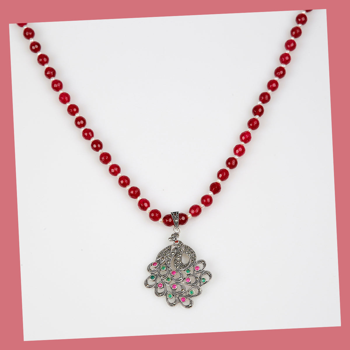 Krishnacraft peacock pendent mala