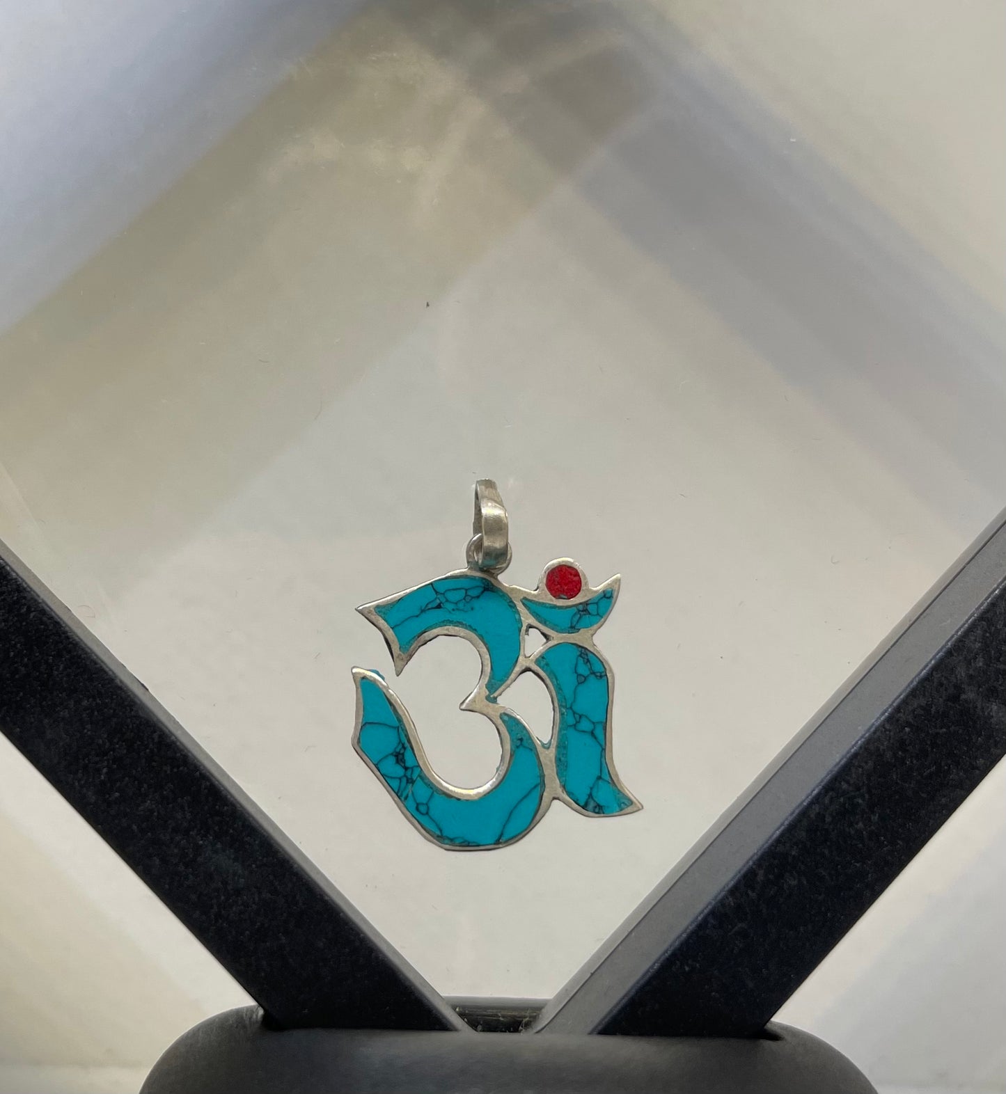 Krishnacrafts Om pendent with Turquoise enamel