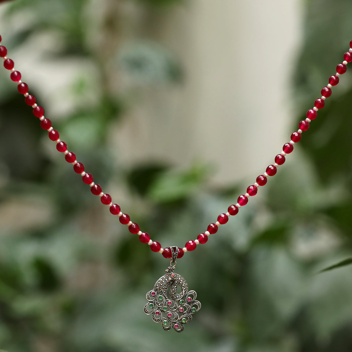 Krishnacraft peacock pendent mala