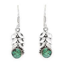 Krishnacrafts Turquoise leafy earring