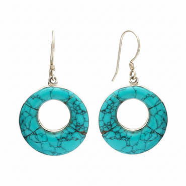 KRISHNACRAFTS STERLING SILVER GREEN ENAMEL DANGLERS